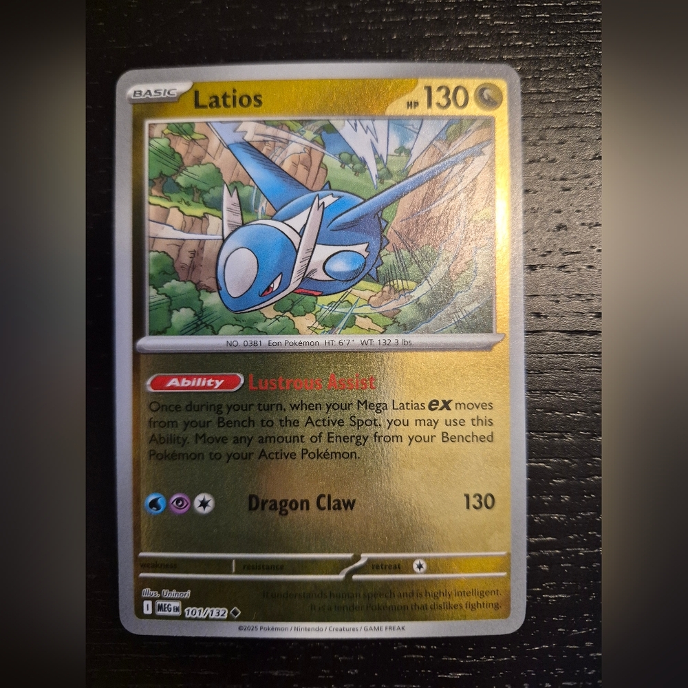 Pokemon Latios Yellow and Blue Holo Trading Card